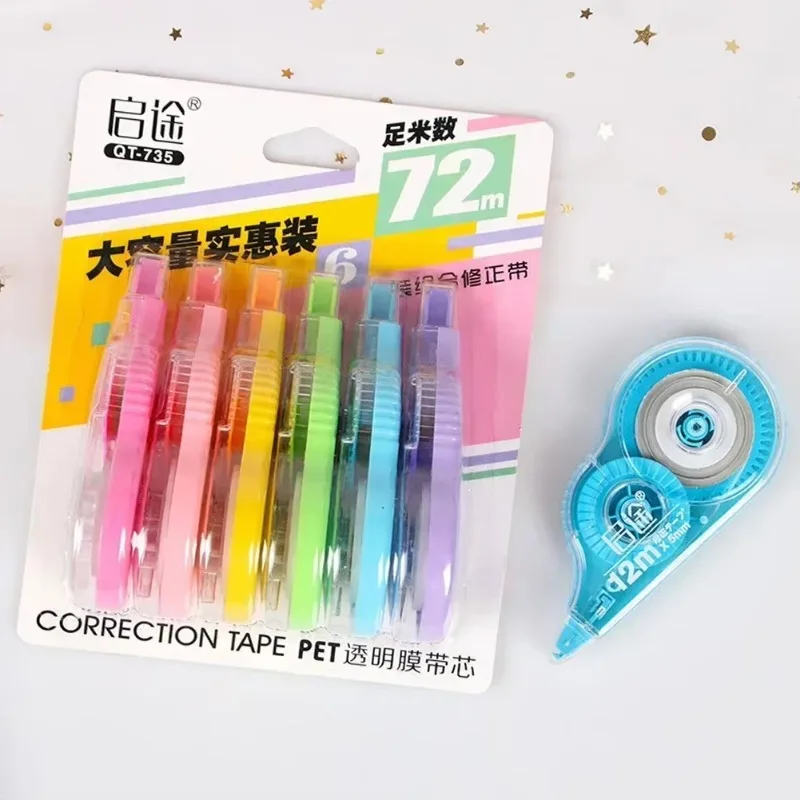 เทปลบคําผิด White-out Tipex Whiteout เขียนนักเรียนเด็กการศึกษาเครื่องมือ 6 Stuff เทปอุปกรณ์แบบพกพา PCS โรงเรียน
