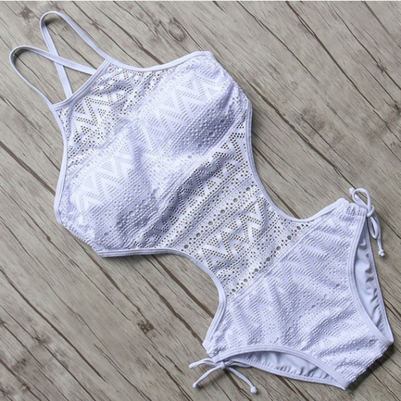 Maillot de bain une pièce Sexy, dos nu, col licou, pour la plage, Crochet, Bikini, noir, pour femmes, 2021