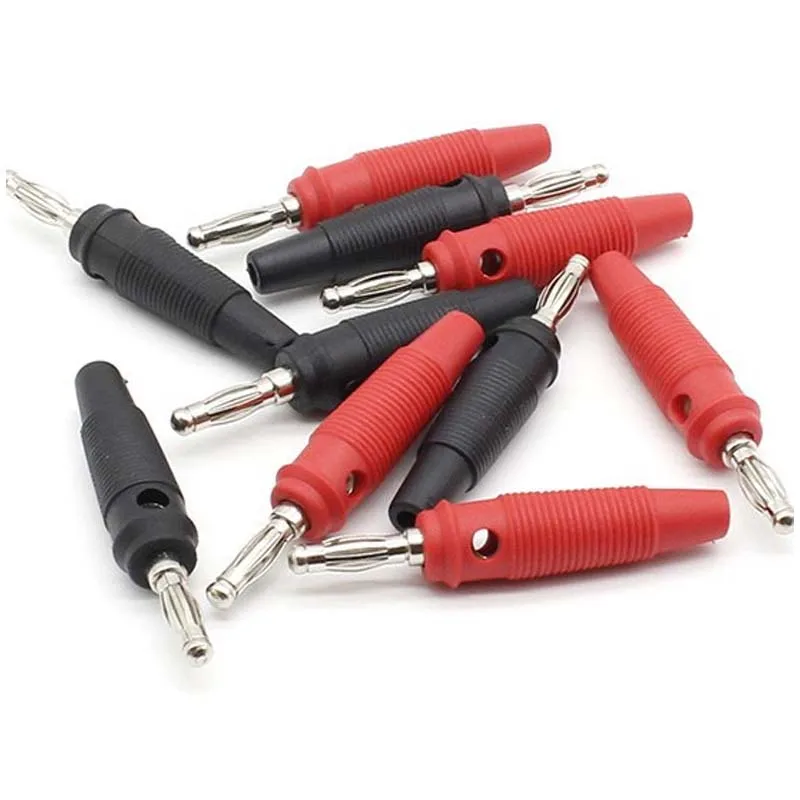 10 Stück 32 A 4 mm Hochstrom-Bananenstecker, Hochstrom-Schraubtyp, 4 mm Bananenstecker, stapelbarer Stecker, Lautsprecherkabel-Adapter