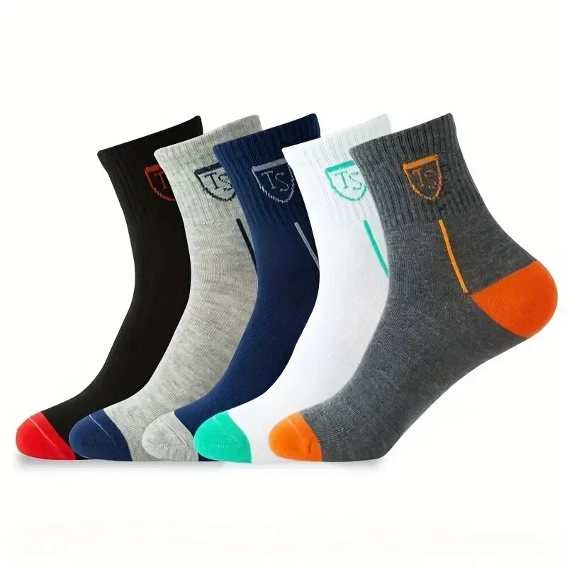 5 pares de calcetines deportivos de cuarto de longitud para hombre para deportes en otoño/invierno