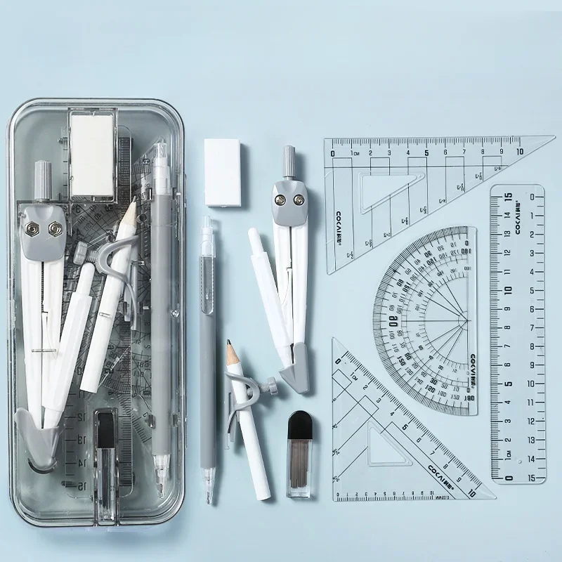 9 Pcs Combination Ruler Sets Triangle Protractor Student Rulers Stationery Learning Math Drawing Drafting Tool School Supplies