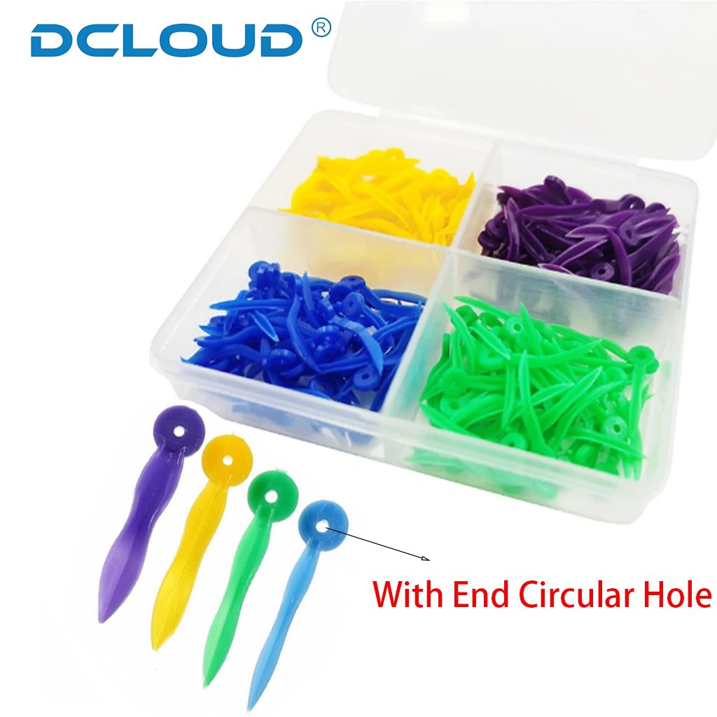 Cuñas desechables para huecos dentales, con orificios circulares, cuña de plástico, accesorios para el cuidado bucal, herramientas médicas, 4 tamaños
