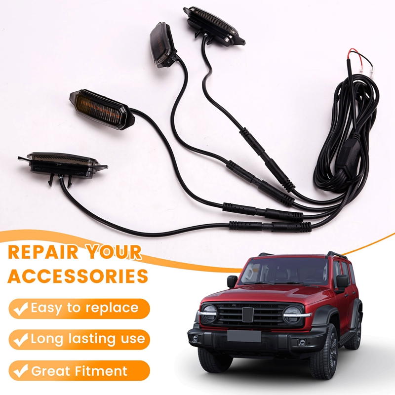 Y51A-For Great Wall WEY Tank 300 Medium Mesh Light LED Small Yellow Light Front Grille Decorative Light Modification