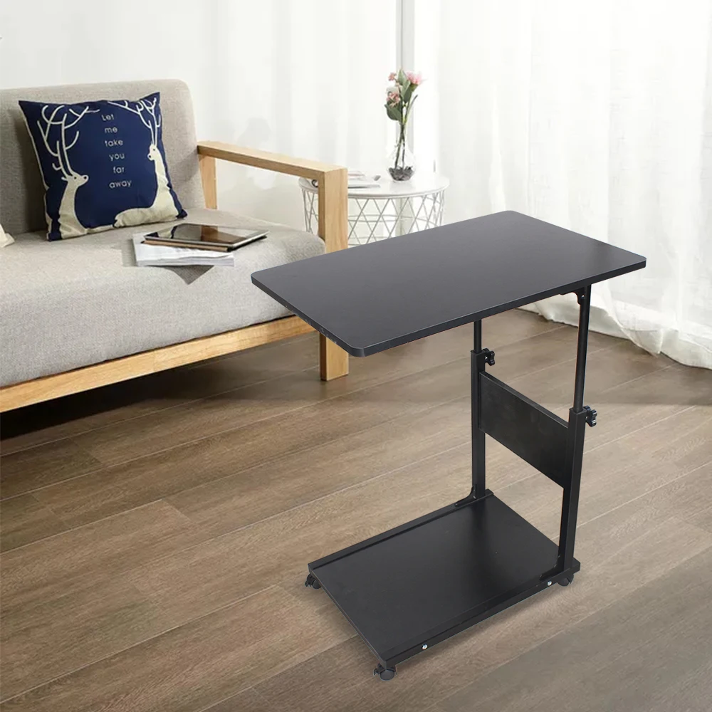Tavolo portatile portatile nero per Laptop tavolino regolabile in altezza tavolino da caffè pigro supporto per Computer