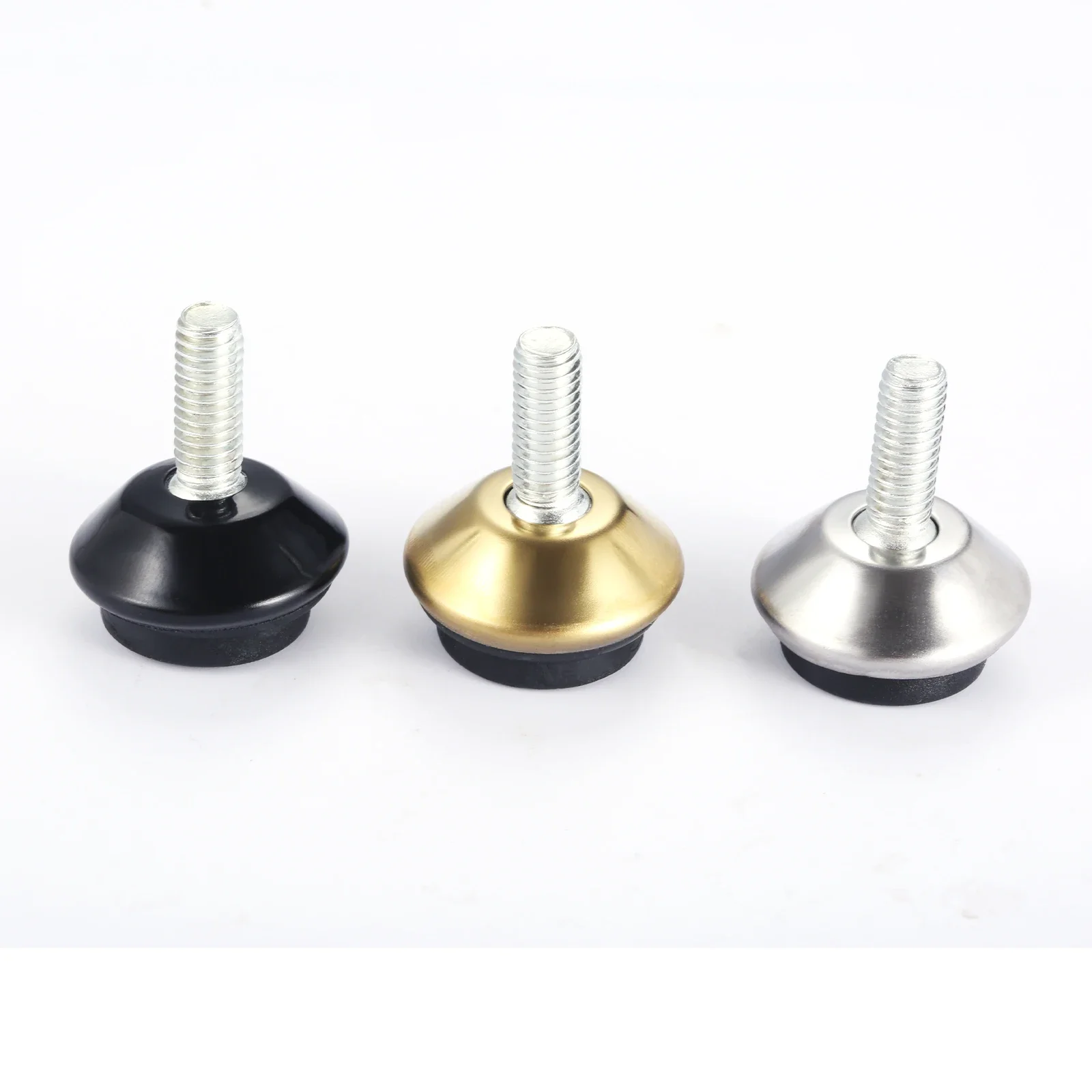 4pcs โลหะเฟอร์นิเจอร์ Levelers ฟุตขา M6 * 15 มม.สกรูสีดํา/เงิน/ทองสําหรับตู้โต๊ะเก้าอี้ฐานเครื่อง