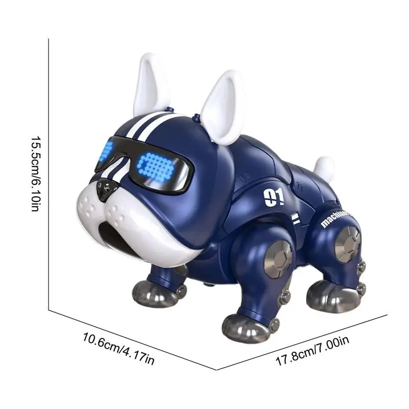 Dance Music Bulldog Robô para Crianças, Cão Interativo Inteligente com Luz, Brinquedos de Educação Infantil para Crianças, Bebés Meninos e Meninas