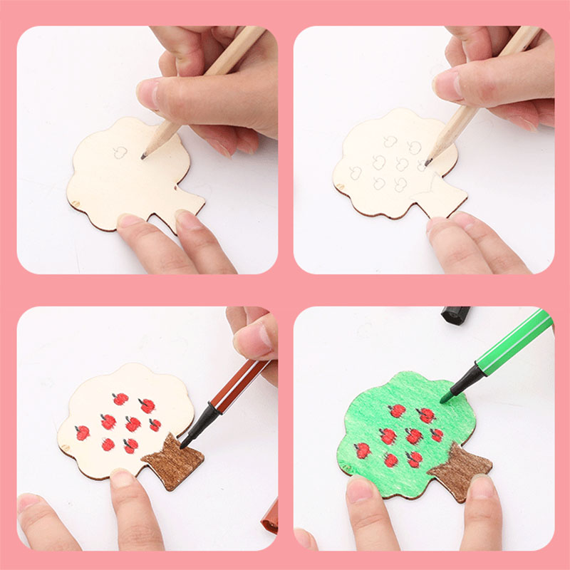 20 pz Montessori Bambini Disegno Giocattoli di Legno Pittura FAI DA TE Stencil Set Giocattolo Artigianale Colorazione Puzzle Giocattoli Educativi Per Il Regalo Dei Bambini