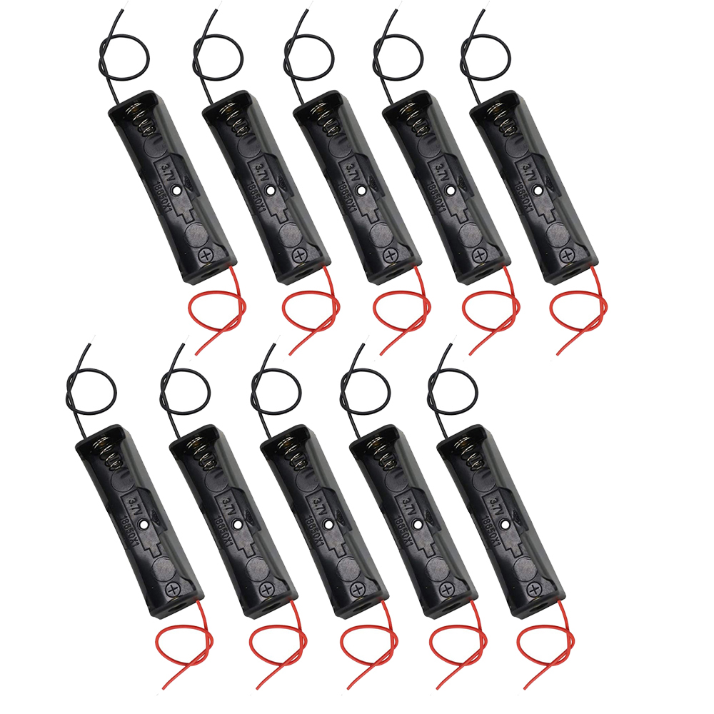 18650 batterijhouder met draadbundel, 10/30 stuks doe-het-zelf batterijopbergdozen, 18650 1 bay cel batterijhouder, 1 slots 10 stuks