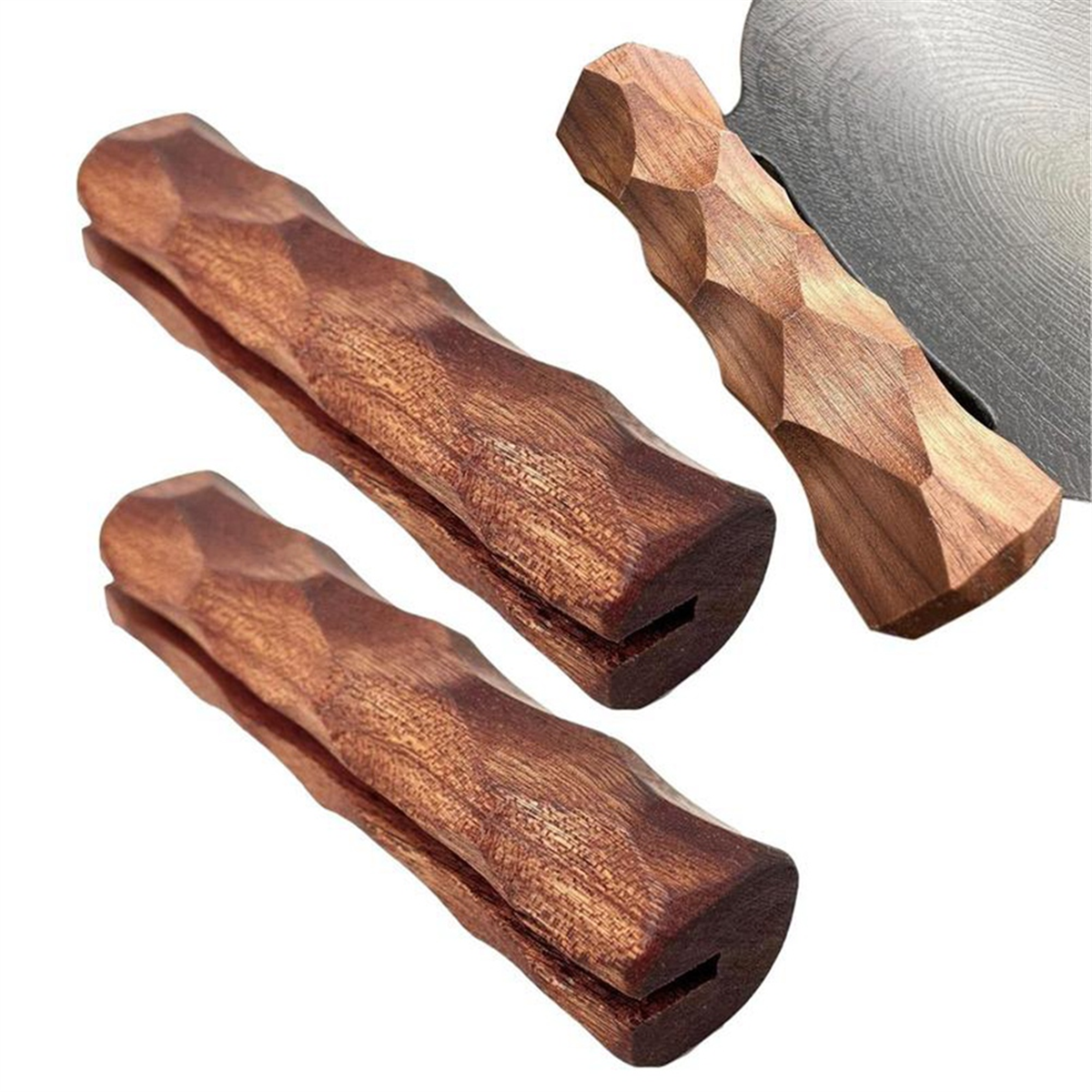 BABQ Wooden BBQ Pan Handle Anti Scald Heat Resistant Insulated Grip Replacement for Outdoor Camping Sauce Grill Pan Griddle