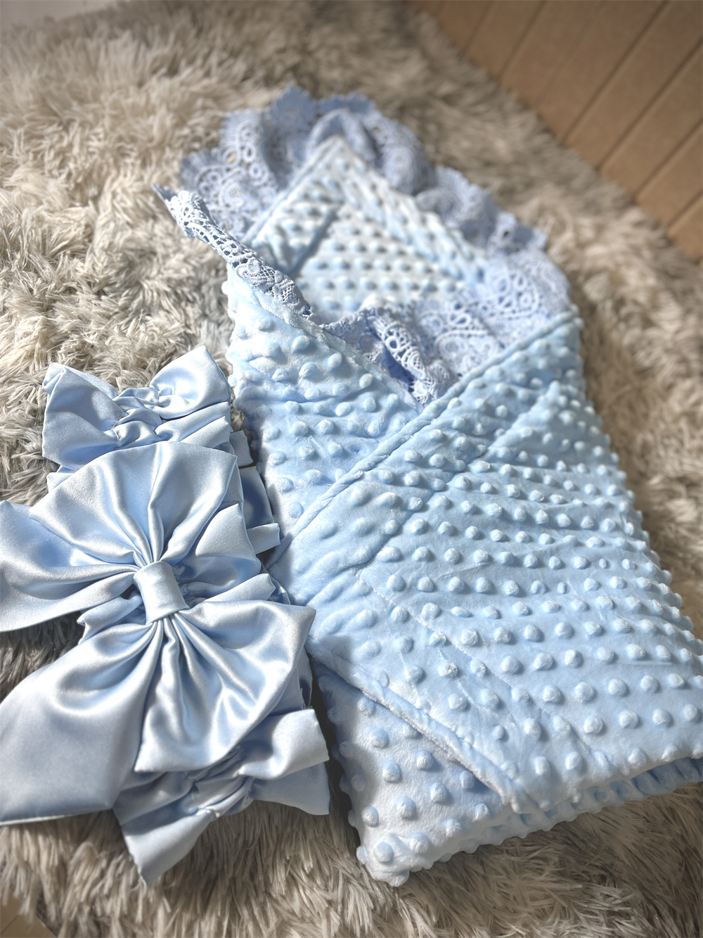 เด็กฤดูหนาวผ้าห่ม Swaddle ชายหญิงลูกไม้ฝรั่งเศส Essential รับผ้าห่ม Ultra-Soft ทารกแรกเกิด Registry Sleeping Wraps