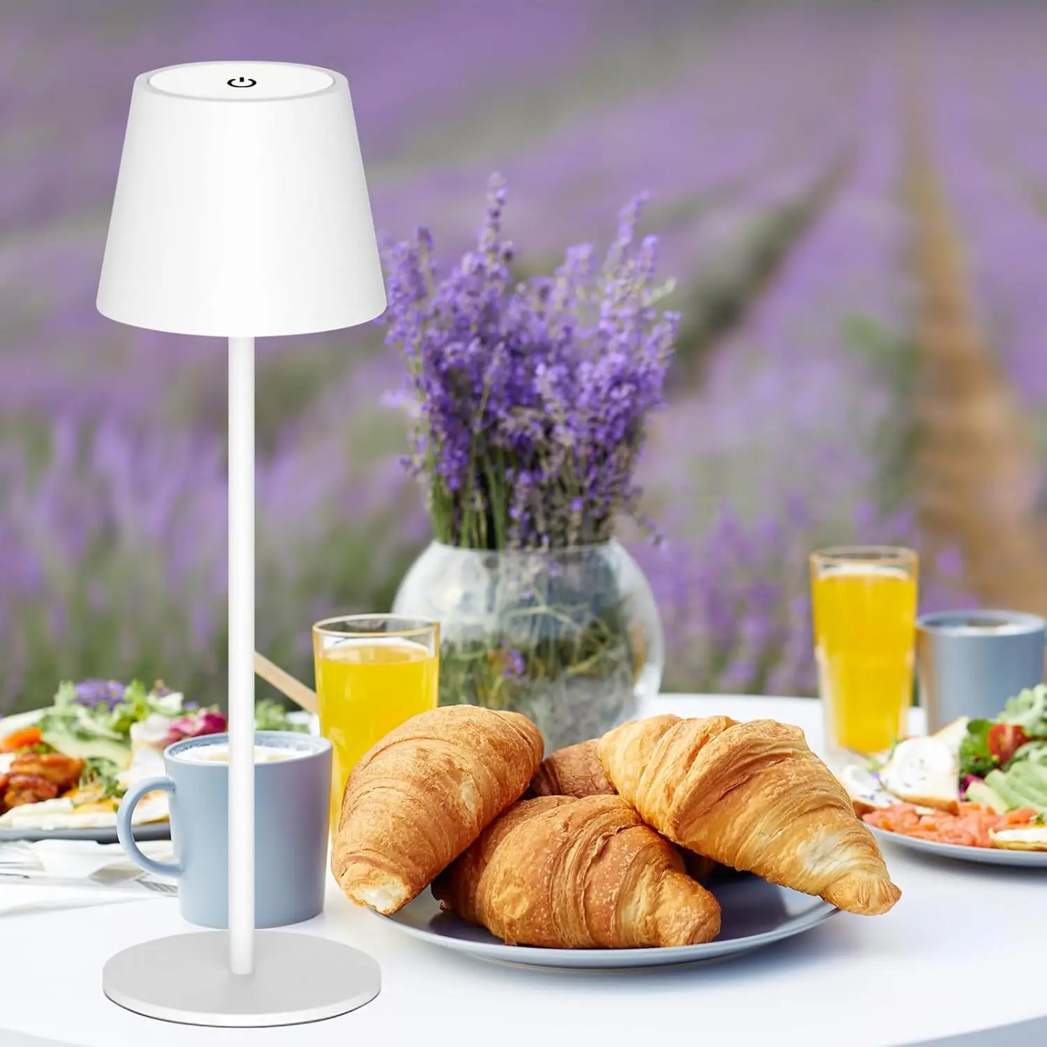 Lampada da tavolo a LED Wireless ricaricabile, Dimmer Touch 3000K/4000K/5000K, lampada da tavolo portatile, per interni/esterni, ristorante/camera da letto