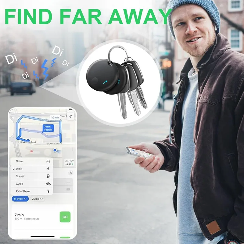 Air Tracker Smart Bluetooth Tracker Tag работает с IOS Find My APP, локатор слежения, устройство защиты от потери предметов, сумка для ключей