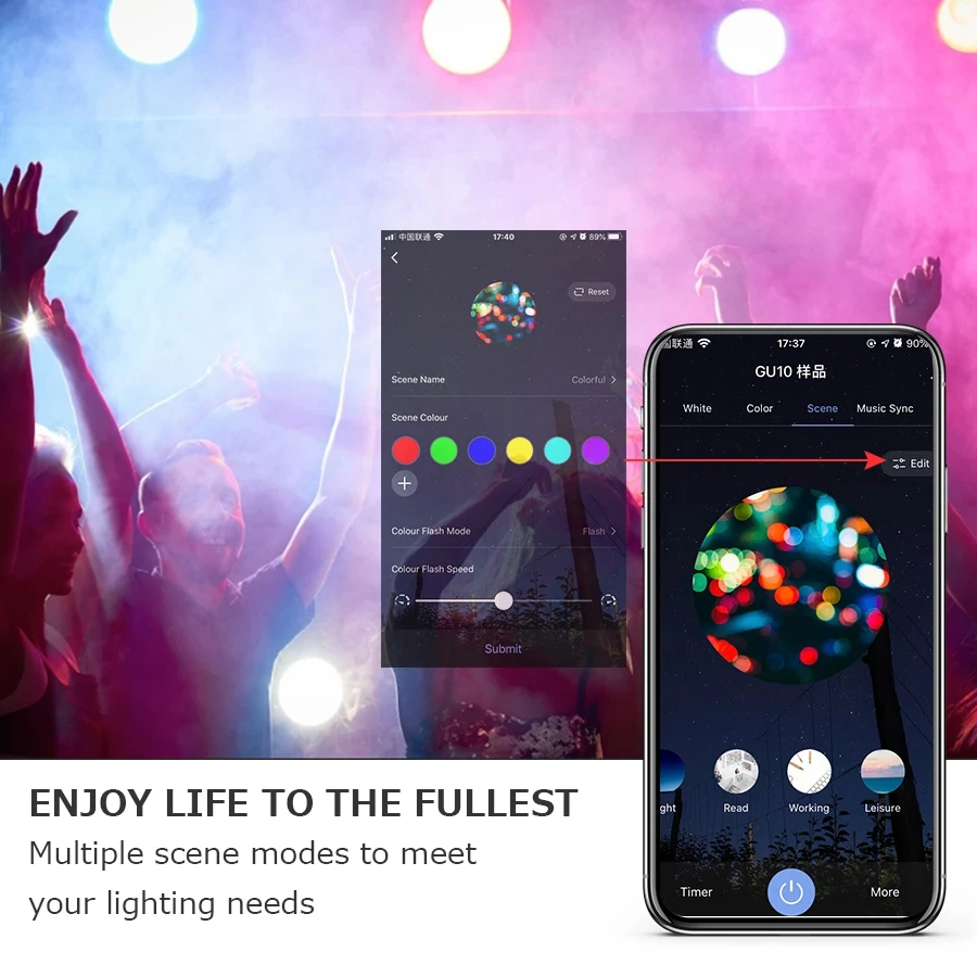 Żarówki Tuya Led 220V GU10 Wifi Bluetooth Smart Life RGB Reflektor Downlight do salonu Sufit Alexa Google Ściemnialny