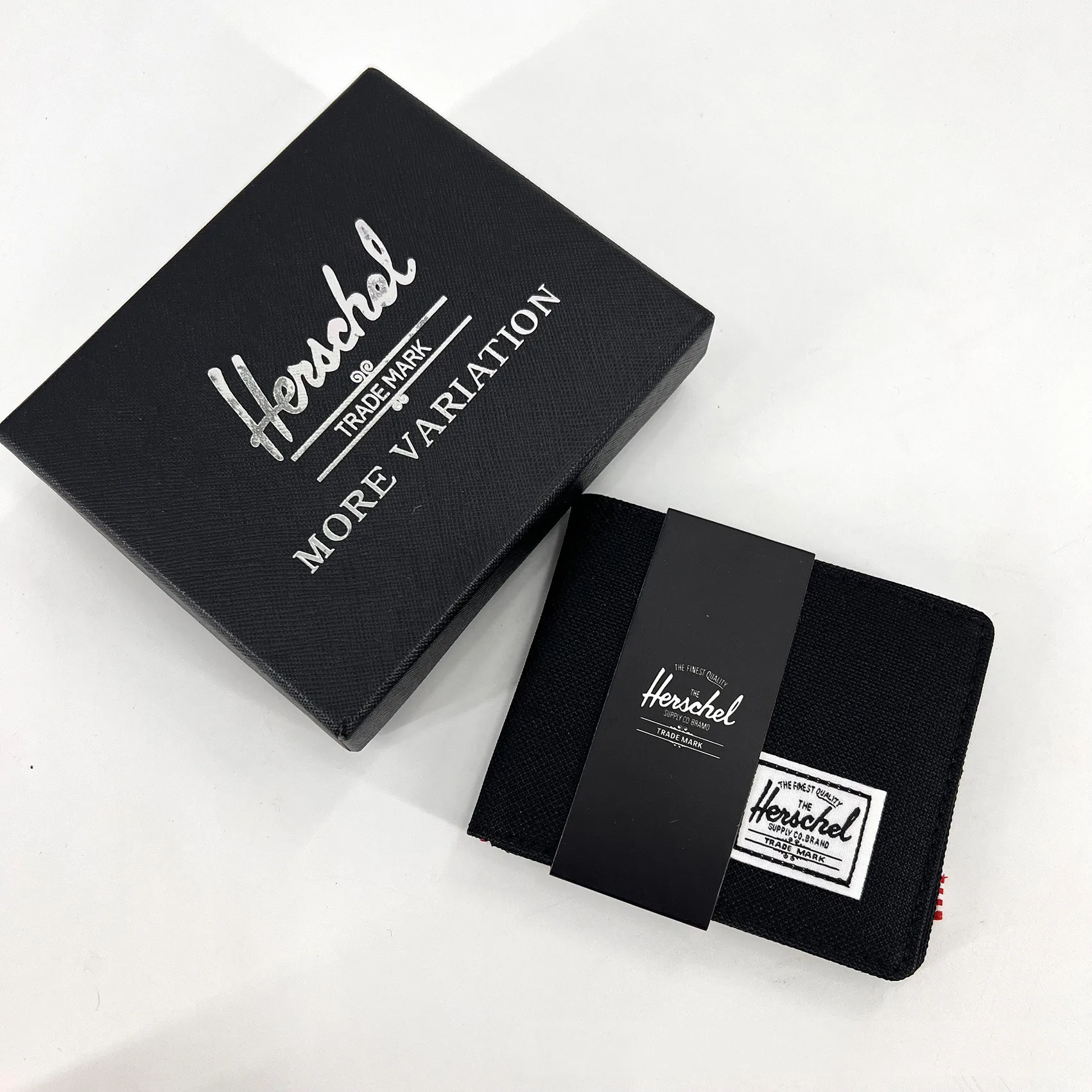 Herschel Geldbörsen, stilvolle Canvas-Geldbörse für Herren, Studenten-Geldbörse, einfarbig, Geldklammer, grenzüberschreitende Mini-Geldbörse in reiner Farbe