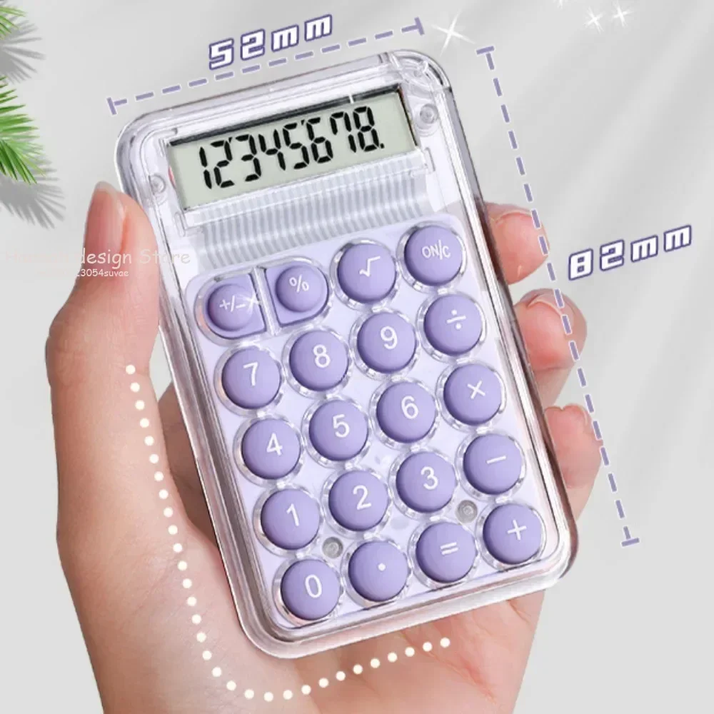 Leuke stille rekenmachine Miniversie Leren Extra kleine draagbare rekenmachine Terug naar schoolbenodigdheden Studenten/financiering