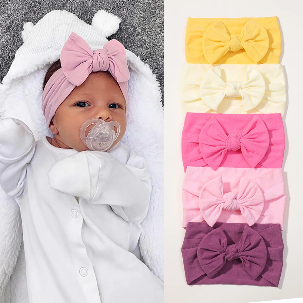 5 Teile/satz Baby Stirnband Nette Bowknot Neugeborene Mädchen Haarband Weiche Elastische Kinder Haar Zubehör