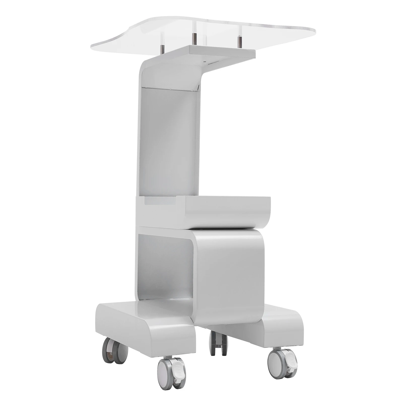 Carrello portaoggetti per parrucchiere a 3 livelli Carrello portaoggetti per salone Spa Strumento di servizio 360 °   Supporto per carrello girevole