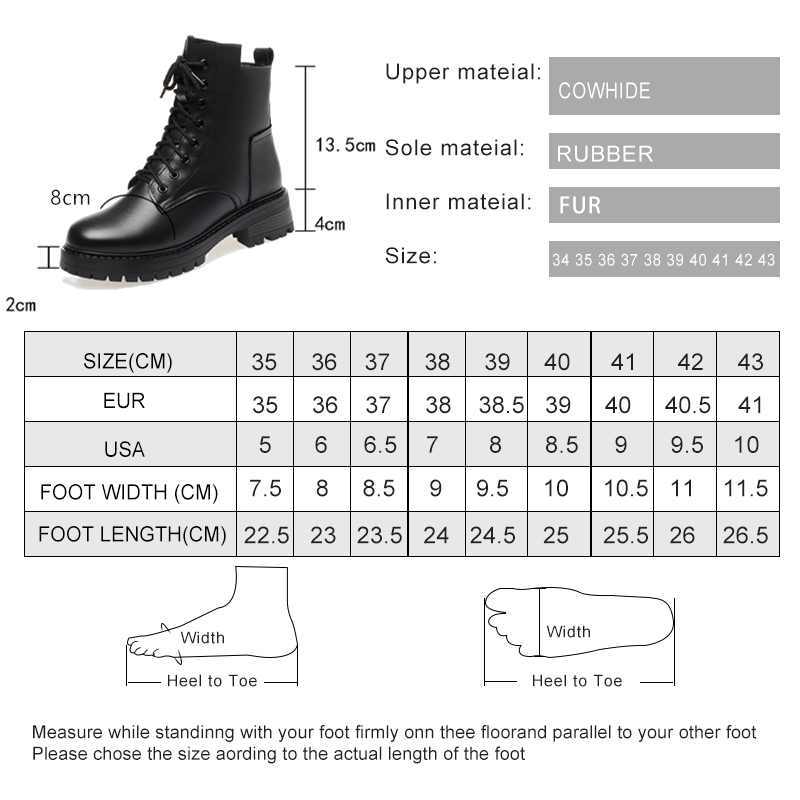 Botas AIYUQI de invierno para mujer, talla grande, dropshipping, botas de nieve antideslizantes para mujer, botines cálidos de cuero genuino para mujer