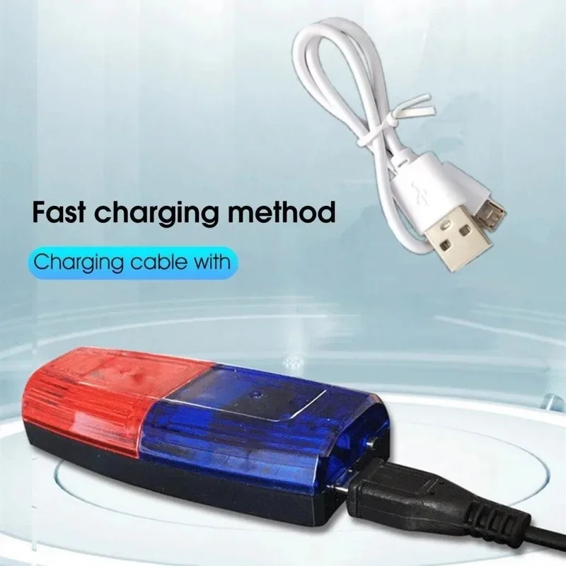 Police Light LED Red Blue Shoulder Lamp Caution Emergency Warning Safety Lights USB Rechargeable with Clip White Lighting Torch