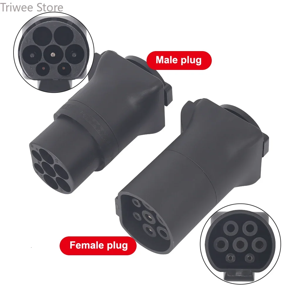 Adaptador EVSE portátil 16A 220V tipo 2 enchufe macho/hembra a enchufe Schuko adaptador de carga EV para cargador EV conector EV EUSocket