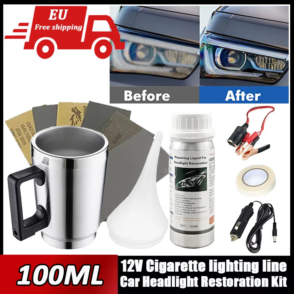 Accessori per auto Kit di lucidatura per riparazione fari Kit di ripristino fari per auto Faro anti-graffio Pulizia dei dettagli Manutenzione