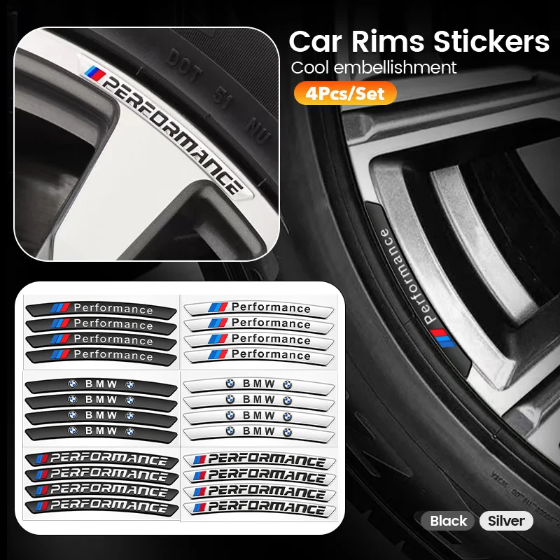 4 Uds. Pegatinas de aluminio con logotipo de coche para decoración de cubo de rueda de coche para BMW M Performance M3 M5 M6 Power E70 F11 G20 F25 E30 F31 E83 m3