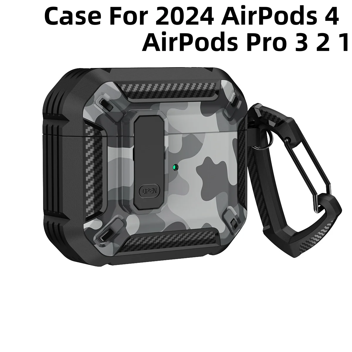 case for 2025 airpod pro apple airpods pro3 Camouflage Gray Cover Shockproof Case secure lock cases For Airpods 4 4th 3 Fundas