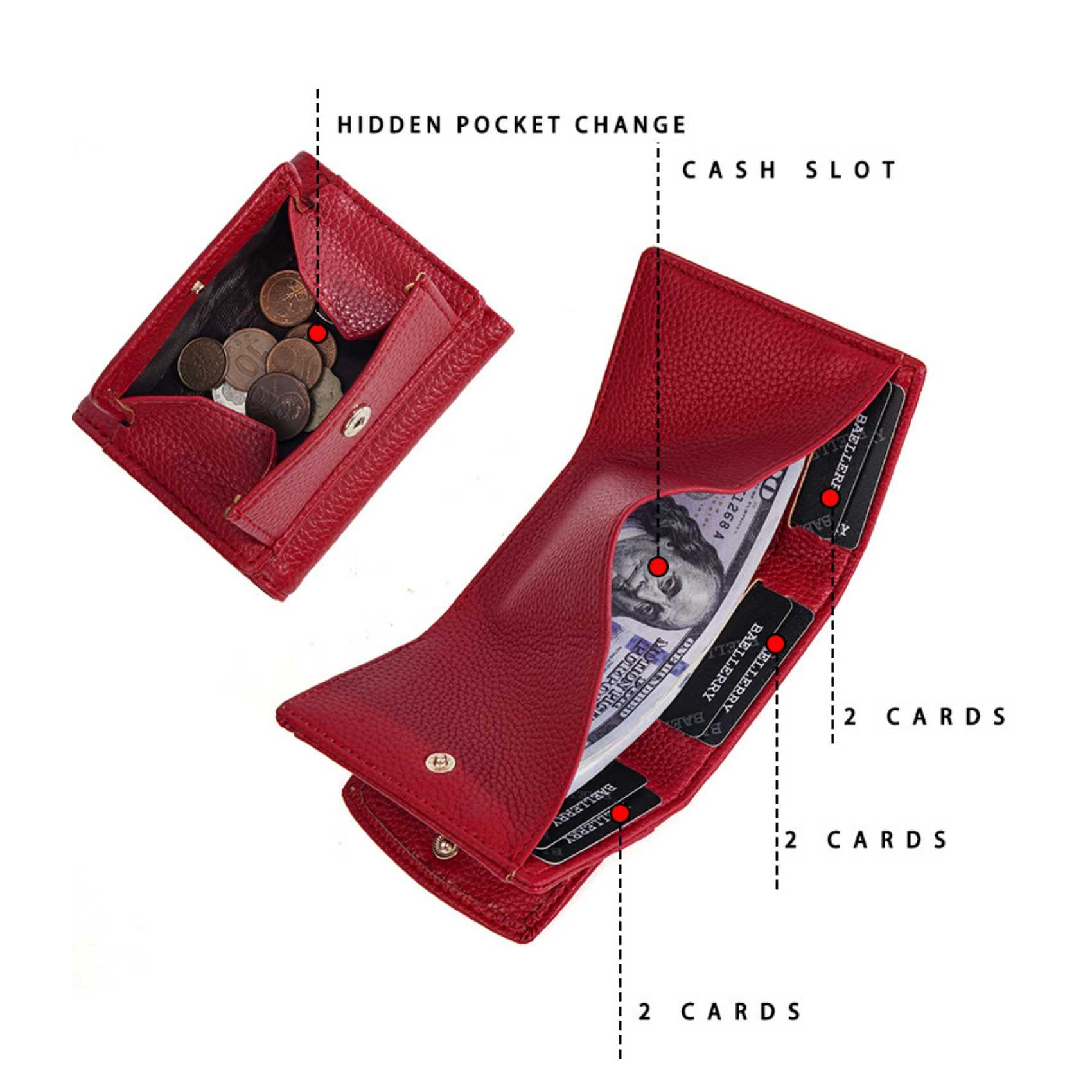 Monedero triple con múltiples tarjetas de Color liso, cartera corta informal a la moda para mujer, Mini monedero sencillo de Pu, tarjetero de regalo para mujer