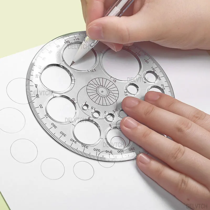 360 Degree Full Circle Instrument Protractor Ruler Drawing Template Measuring Tool For Math Architectural Drafting Art Design