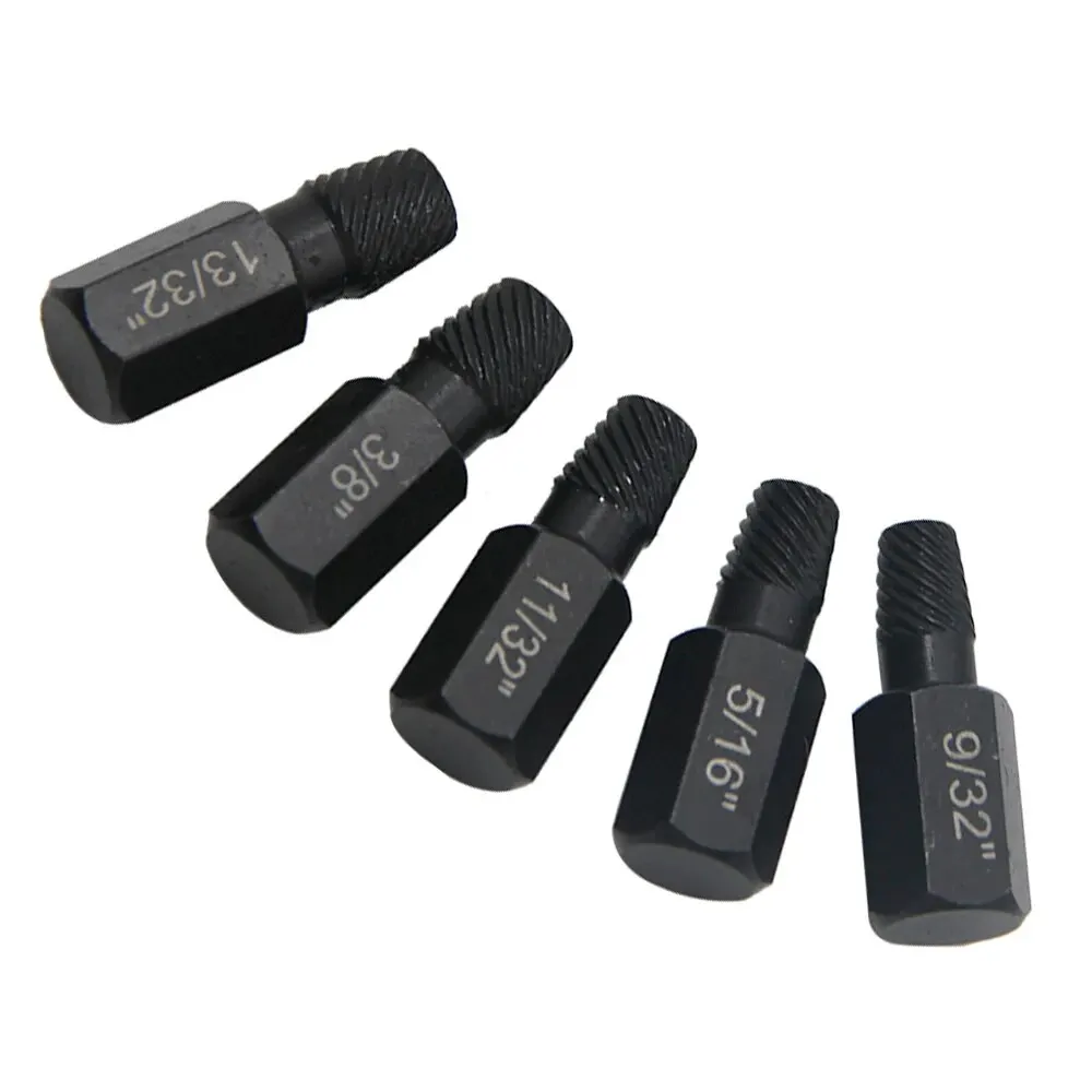 Extractor de tornillos de cabeza rota negra Imperial, juego de herramientas de extracción de tornillos dañados con rosca deslizante múltiple de 1/8 "-13/32", 10 Uds.