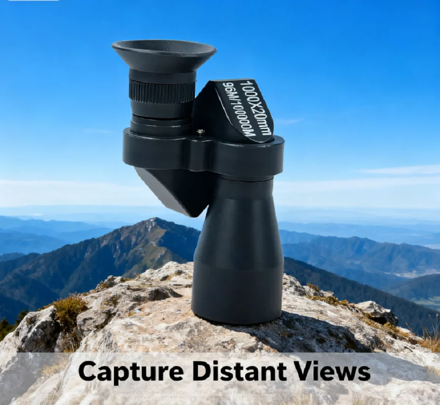 Telescópio monocular com zoom de alta ampliação 1000x20: mini tamanho de bolso portátil, adequado para pesca ao ar livre, caça, camping
