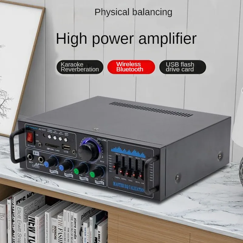 Amplificador de potência bluetooth de alta potência, unidade flash usb, amplificador de áudio de rádio, karaokê, sistema de endereço público