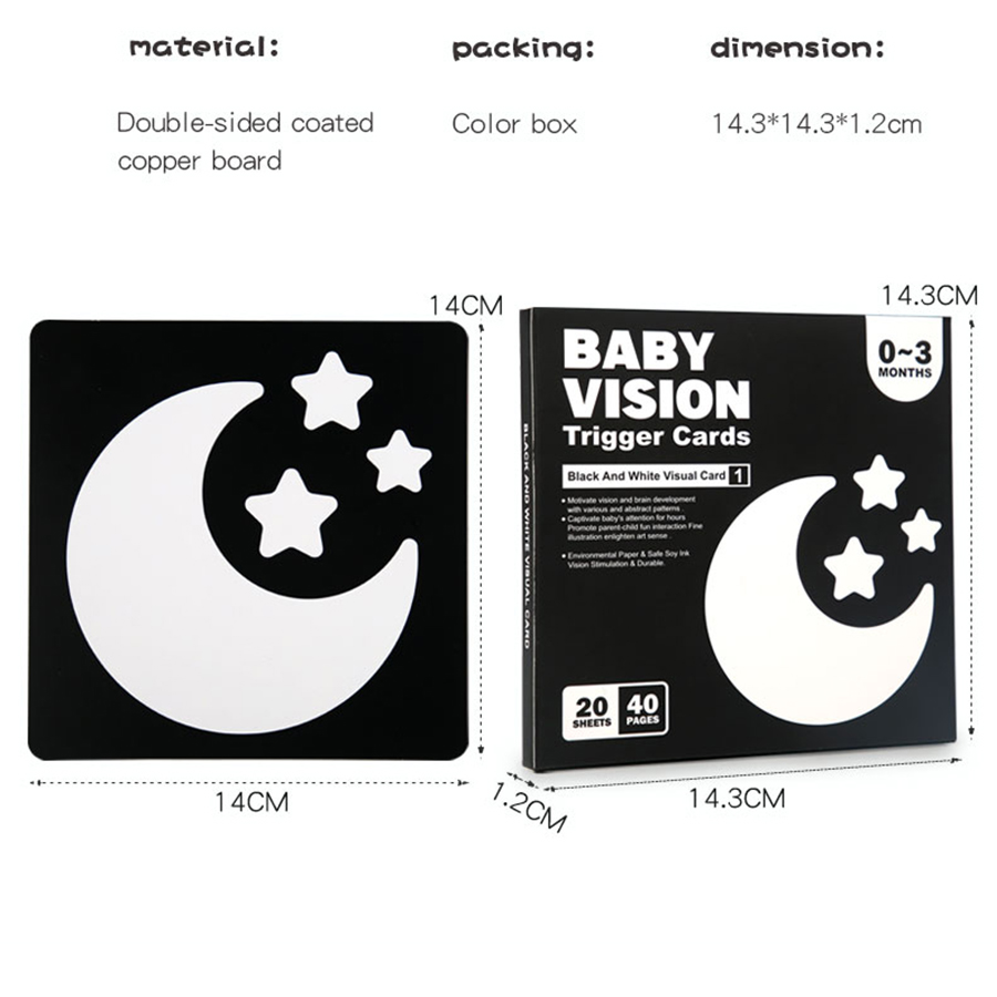 Baby Visual Stimulation Cards Montessori High Contrast Flash Card Infant Gift For Children Cognition Toy