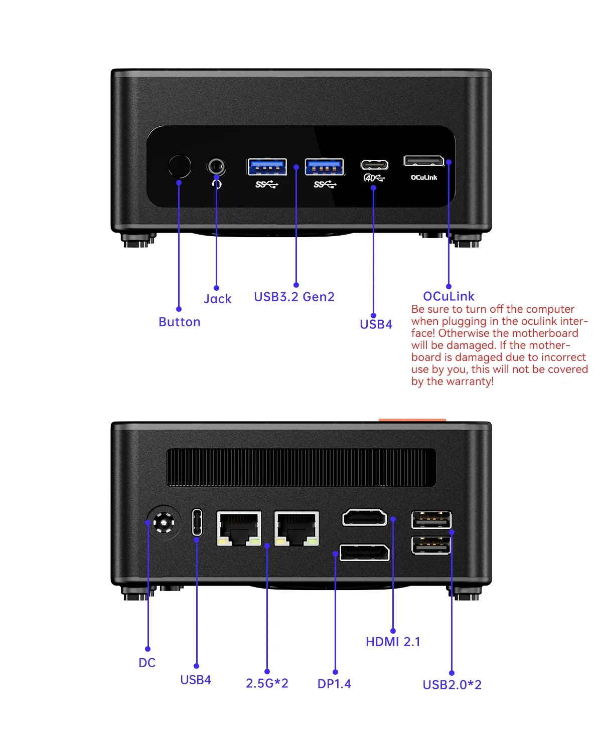 AOOSTAR GEM12 PRO MAX Mini PC R7 8845HS Dual Channel DDR5 5600MHz WiFi 6 BT5.2 Gamingเดสก์ท็อปคอมพิวเตอร์OCuiLink/USB4/DP