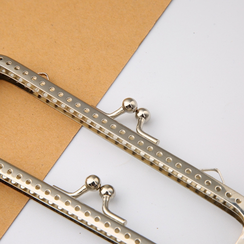 1 Máy Tính Vuông Inox Ví Khung Thủ Công DIY Kiss Khóa Khóa Kẹp Phối Túi Hình Bán Nguyệt Nổi Clutch Kim Loại khung