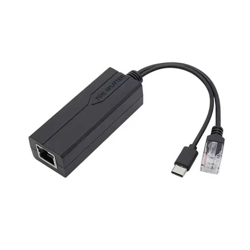 POE Splitter 48V to 5V Micro USB tpye-C 100Mbps and1000Mbps Gigabit POE Camera Injector Power Supply for Huawei Hikvision
