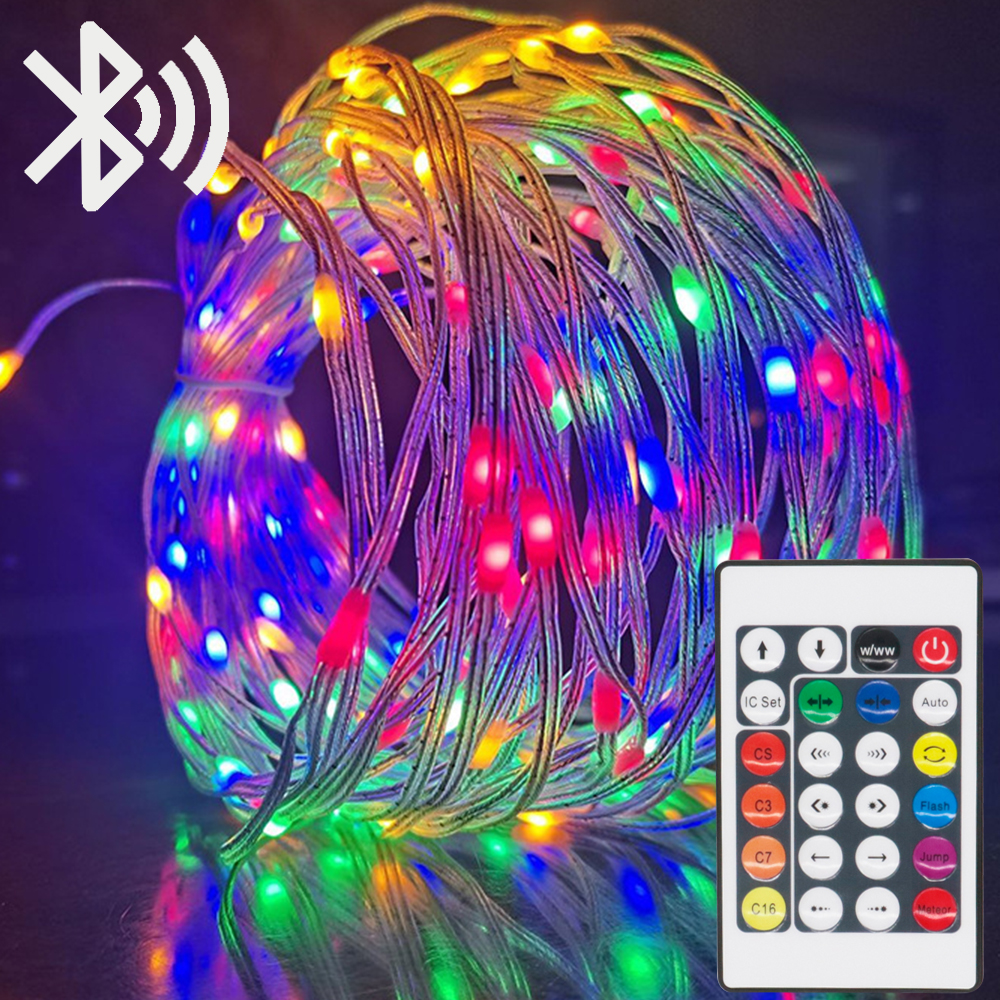Neue LED Fee String Licht Fernbedienung Bluetooth USB Smart Girlande Lampe Girlande Led Outdoor Indoor Schlafzimmer Party Weihnachten Licht