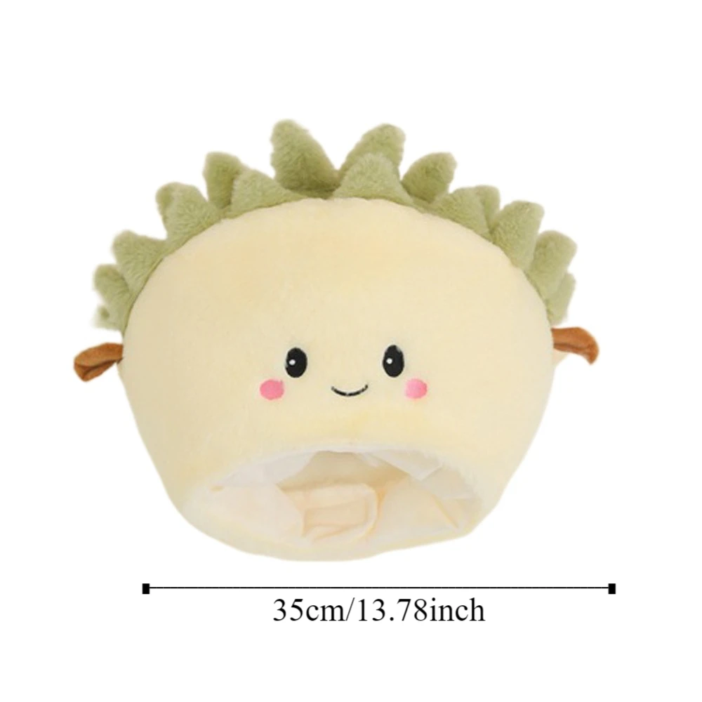 ตุ๊กตาน่ารักตุ๊กตา Plush ทุเรียนหมวกอบอุ่นหนาหมวก Plush ของเล่น Fluffy Comfort ทุเรียน Plush หมวกเด็กของขวัญ