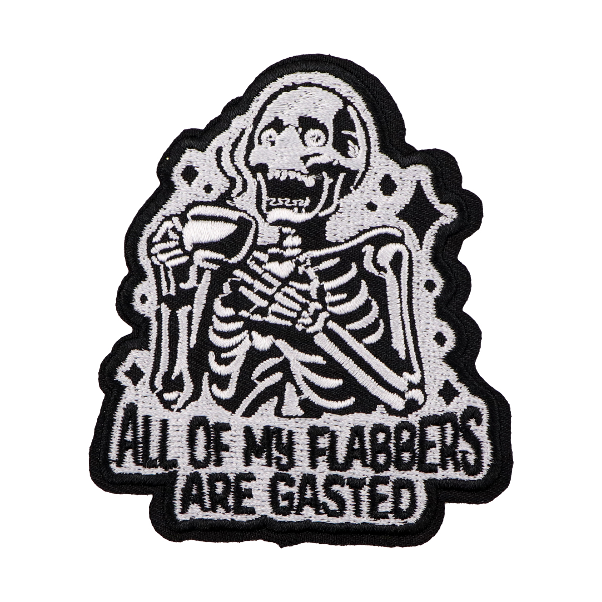 Skull Quotes Exquisite Embroidered Patch Emblem Iron on Cloth Appliques Thermo Adhesive for Jacket T-shirt DIY