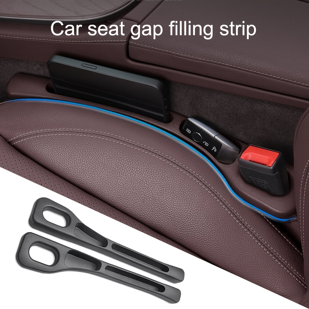 Organizador de relleno de espacio de asiento de coche, tira de enchufe de espacio de asiento de coche impermeable de Pu con 2 ranuras, almacenamiento de espacio de asiento, accesorios interiores de coche, 2 uds.