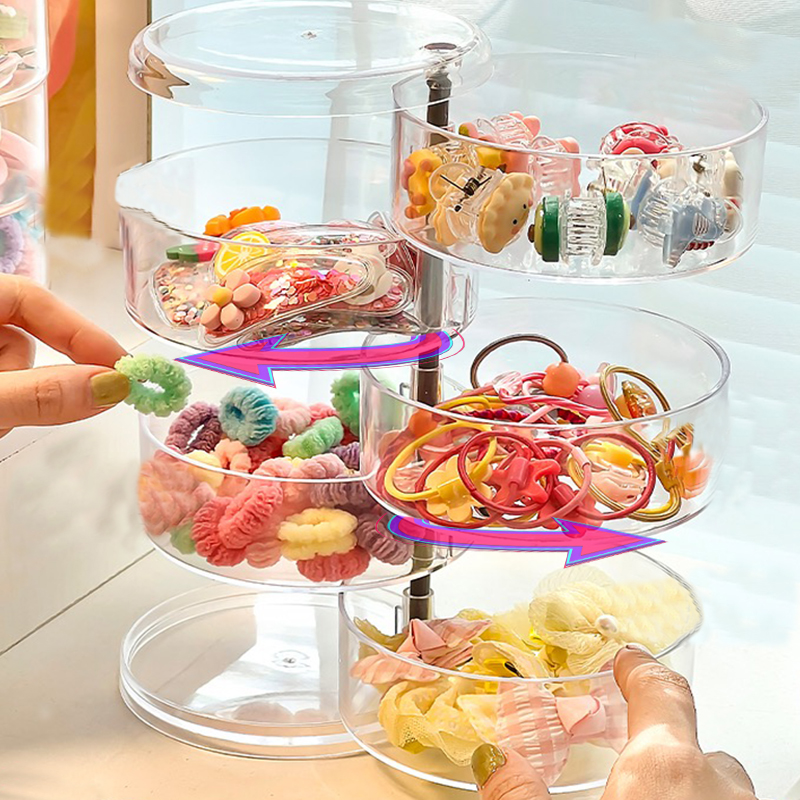 Caja de joyería giratoria transparente a prueba de polvo, pulsera multicapa, pendiente, horquilla, estante de presentación de joyería, caja organizadora de almacenamiento