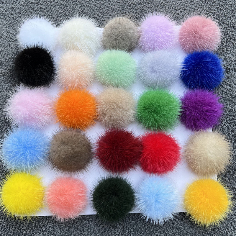 5/10pc 5cm 3cm 4cm Diy Pompon Nerz Pelz Kugeln Pompons für Ring Schlüsselbund schuhe Hüte Flauschigen Pom Pom Diy Handwerk Zubehör Materi