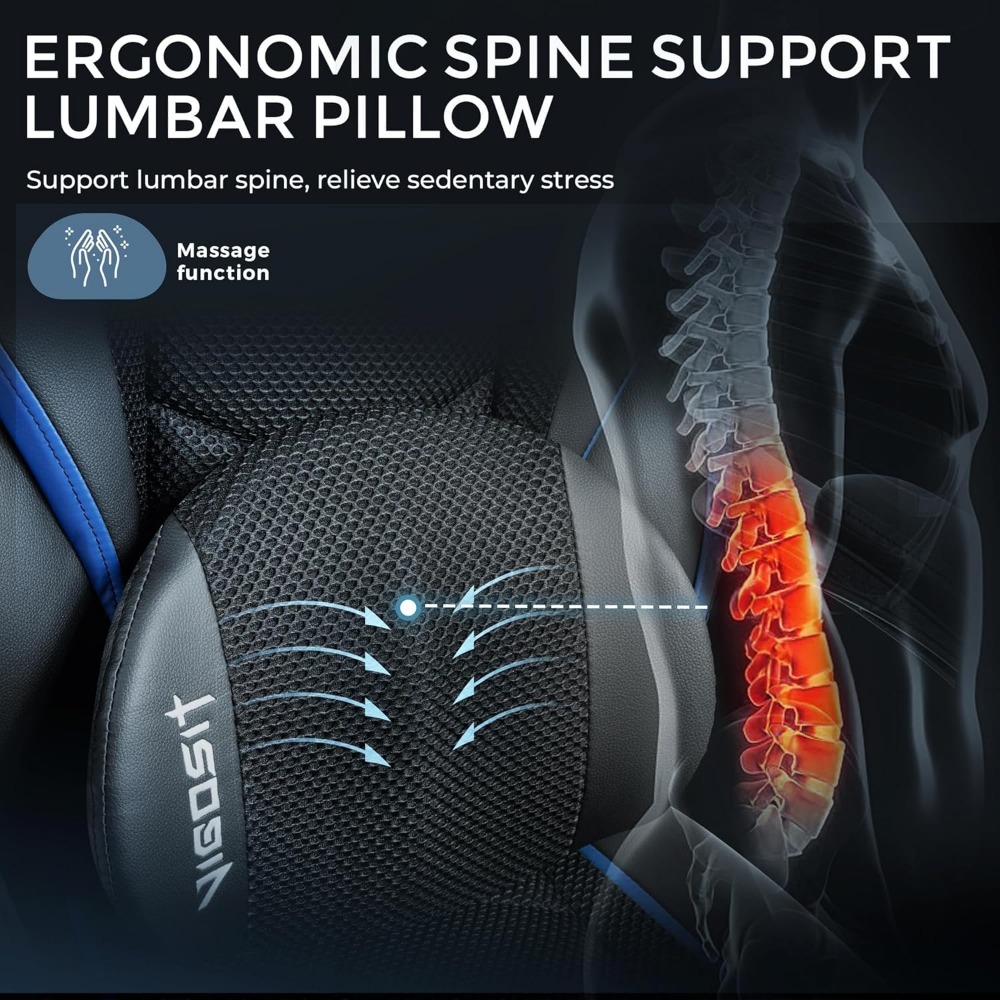 Ergonomic Gaming Chairs for Adults Heavy People, Massage Office Desk Computer Chair with Footrest and Lumbar Support