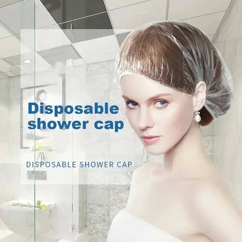 Gorro de ducha desechable para extensión de cabello, gorro de ducha de belleza transparente con forma de malla elástica, impermeable, 100/200/500/1000 piezas
