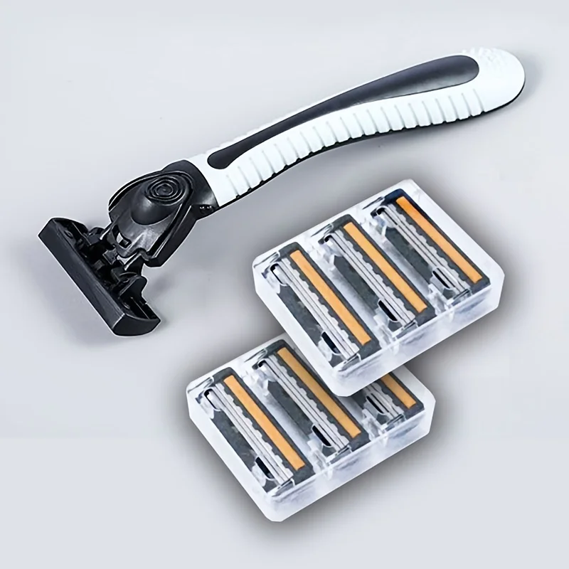 มีดโกนแบบแมนนวล,มีดโกนคลาสสิกพร้อมใบมีดสํารอง,Skin Guard รวมที่ใส่มีดโกน,สแตนเลส Retro Wet Shaving Safety Razor