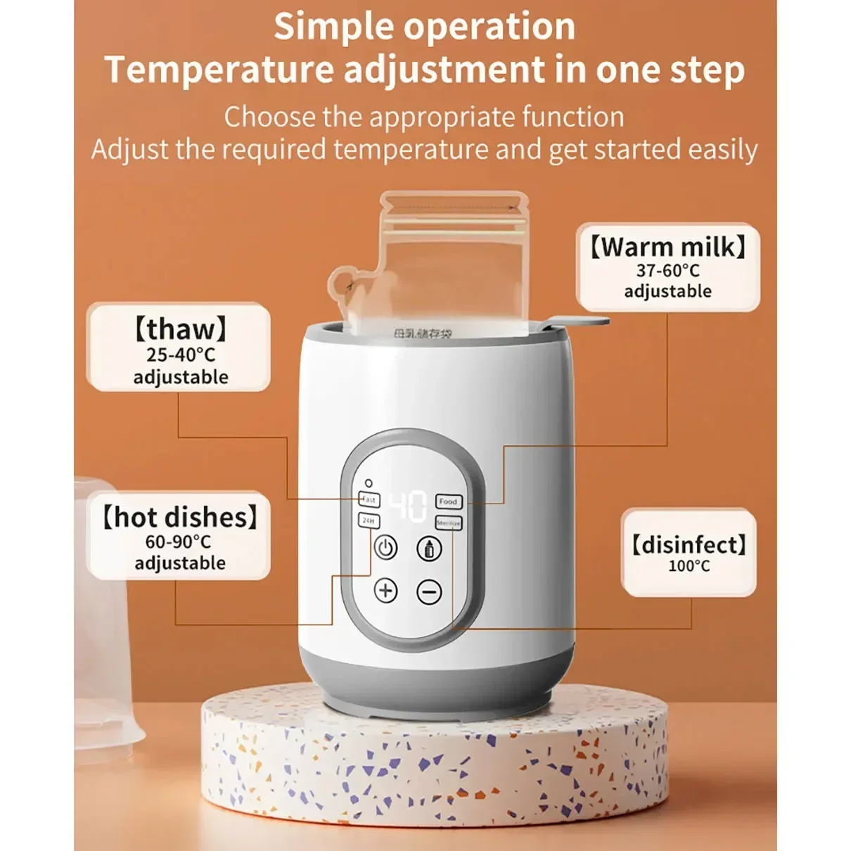 新生児用哺乳瓶ウォーマーと滅菌器,正確な温度制御,食品,牛乳ウォーマー,ベビーアクセサリー,EUプラグ