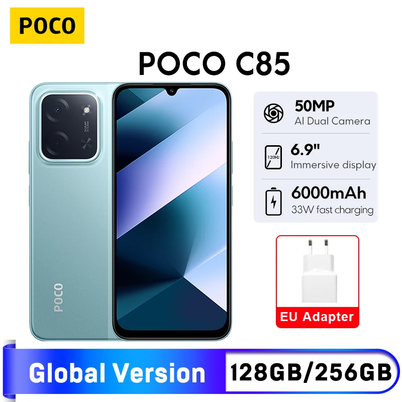 POCO C85 Global Version Smartphone 128/256GB Helio G81-Ultra 6000mAh battery 6.9" display 50MP Camera 33W NFC
