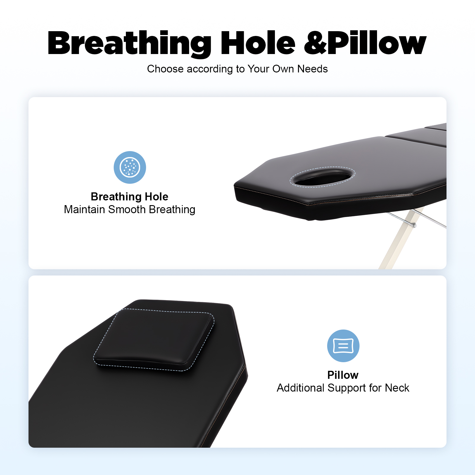 Salon Beauty Recliner Foldable Massage Table Tattoo Bed Couch Spa Chair Portable Folding Therapy Lightweight Adjustable Tilt