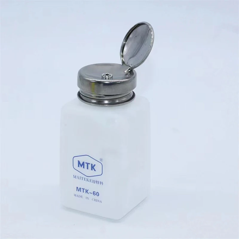 120ML 180ML 250ML Alcohol Bottle With Stainless Steel Cap Mobile Phone Maintenance Cleaning Anti Static Liquid Plastic Container