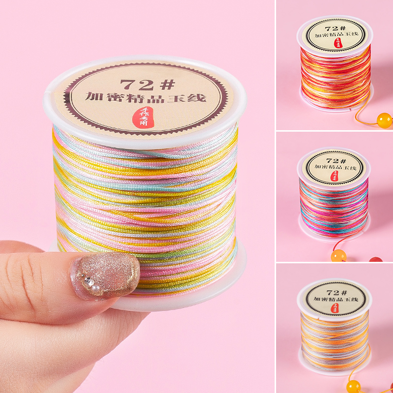 50M/Cuộn 0.8Mm Sợi Nylon Dây Trung Quốc Phối Nút Macrame Dây Vòng Tay Áo Ngực Dây Cho DIY Tua Rua Chiếu Trúc Hạt shamballa Dây